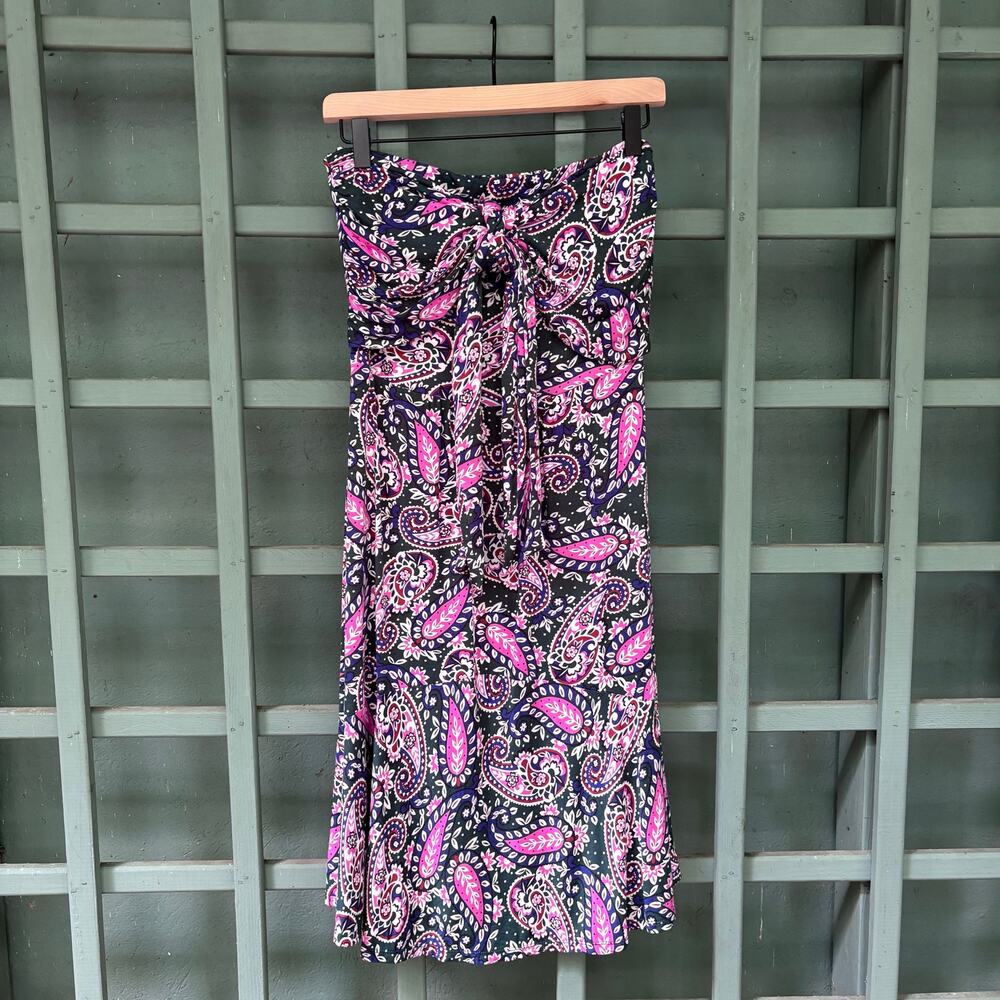 Boden Lilah Paisley Midi Versatile Tie Flowy Jersey Dress Size 6 Boho Resort